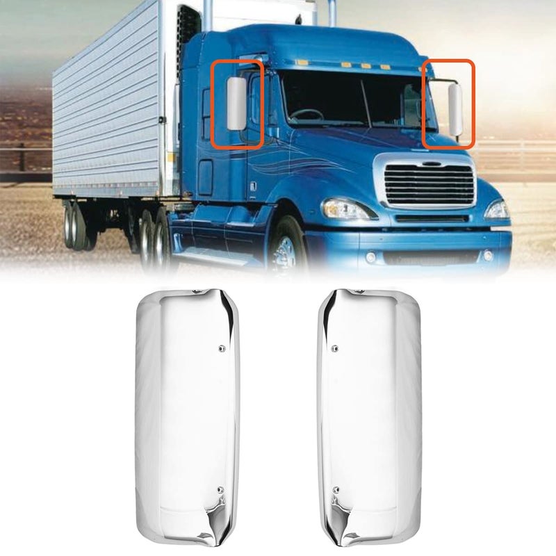 High Soar Chrome Door Mirror Covers Pair for Freightliner Columbia Trucks 2005-2015 (Driver and Passenger Side) - Image 3
